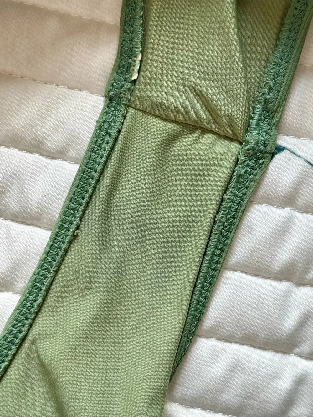 Buckle Double Zero Ribbed Cheeky Bikini Bottoms, Sage Green – Size Large